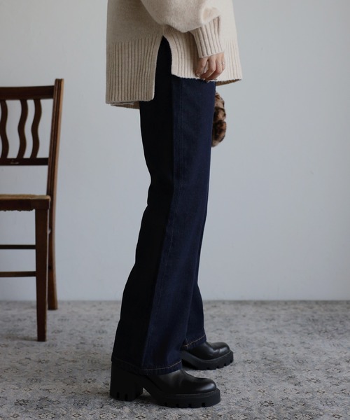 amini(アミニ)の「ストレートハイウエストデニム(デニムパンツ・レディース・グレー/インディゴブルー/ブルー・MEDIUM)」の21枚目の写真