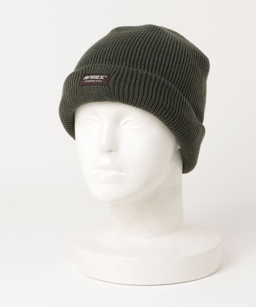 AVIREX(アヴィレックス)の「2WAY WATCH CAP / 2ウェイ ワッチキャップ / AVIREX / アヴィレックス(ニットキャップ/ビーニー・メンズ・ブラック/オリーブ系・F)」の3枚目の写真