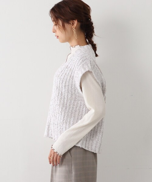 Cutie Blonde（キューティーブロンド）の「◆Vネック ふわふわMIXニットベスト（ベスト・レディース・ブラック/グレー・00）」の20枚目の写真