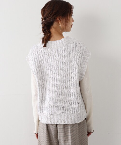 Cutie Blonde（キューティーブロンド）の「◆Vネック ふわふわMIXニットベスト（ベスト・レディース・ブラック/グレー・00）」の12枚目の写真