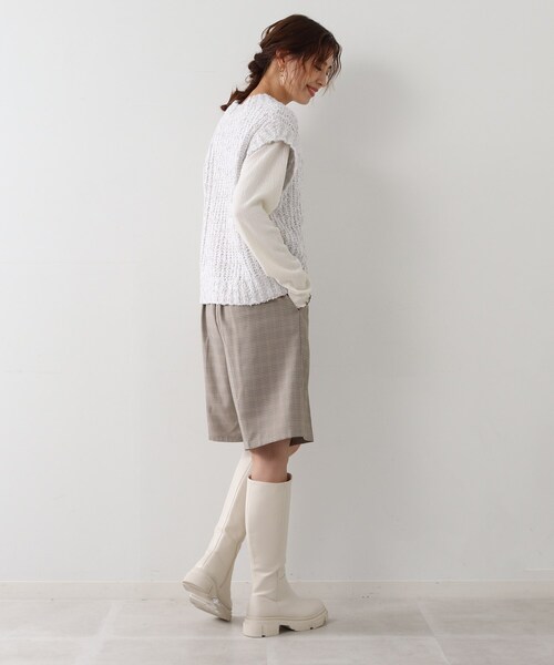 Cutie Blonde（キューティーブロンド）の「◆Vネック ふわふわMIXニットベスト（ベスト・レディース・ブラック/グレー・00）」の19枚目の写真