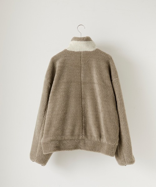 Anchor Smith（アンカー スミス）の「ビッグシルエット配色プードルボアハイネックジップブルゾン（ブルゾン・メンズ・ブラウン/グレー/ベージュ・FREE）」の10枚目の写真