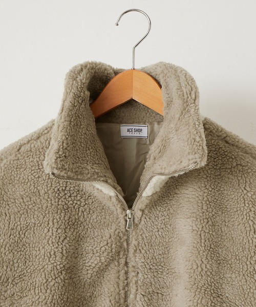 Anchor Smith（アンカー スミス）の「ビッグシルエット配色プードルボアハイネックジップブルゾン（ブルゾン・メンズ・ブラウン/グレー/ベージュ・FREE）」の12枚目の写真