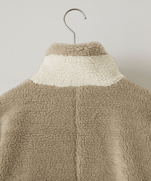 Anchor Smith（アンカー スミス）の「ビッグシルエット配色プードルボアハイネックジップブルゾン（ブルゾン・メンズ・ブラウン/グレー/ベージュ・FREE）」の13枚目の写真