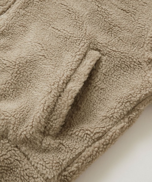 Anchor Smith（アンカー スミス）の「ビッグシルエット配色プードルボアハイネックジップブルゾン（ブルゾン・メンズ・ブラウン/グレー/ベージュ・FREE）」の17枚目の写真