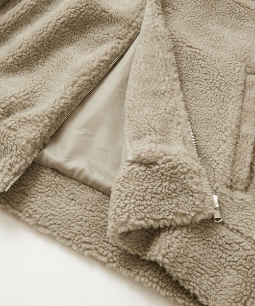 Anchor Smith（アンカー スミス）の「ビッグシルエット配色プードルボアハイネックジップブルゾン（ブルゾン・メンズ・ブラウン/グレー/ベージュ・FREE）」の18枚目の写真