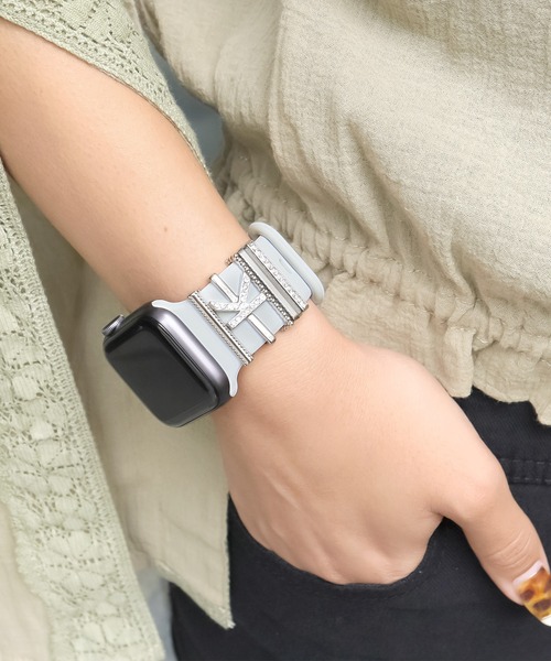 Urban Coral（アーバンコーラル）の「Apple Watch Band / アップルウォッチ バンド くすみカラーバタフライシリコン / Urban Coral（アナログ腕時計・レディース・ブラック/グレー/グレー系その他/グリーン系その他/ピンク系その他/グレー系その他2/ピンク系その他2/ベージュ系その他/モカ/ローズ系/ゴールド系その他・40mm/44mm）」の22枚目の写真