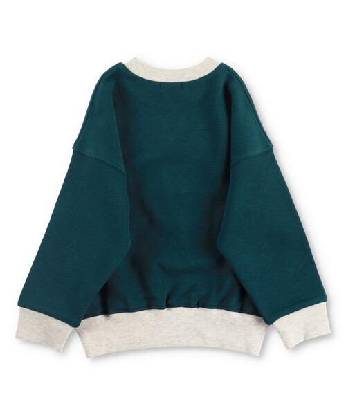 BRANSHES（ブランシェス）の「カレッジロゴ裏毛トレーナー（スウェット・キッズ・グリーン/ブラウン・110/100/130/120/150/140）」の9枚目の写真