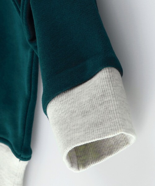 BRANSHES（ブランシェス）の「カレッジロゴ裏毛トレーナー（スウェット・キッズ・グリーン/ブラウン・110/100/130/120/150/140）」の12枚目の写真