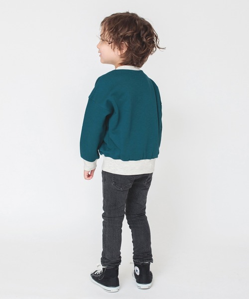 BRANSHES（ブランシェス）の「カレッジロゴ裏毛トレーナー（スウェット・キッズ・グリーン/ブラウン・110/100/130/120/150/140）」の7枚目の写真