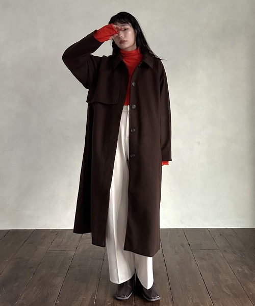 hellam（へラム）の「ステンカラーケープコート（ステンカラーコート・レディース・グレー/ブラック/アイボリー/ブラウン/モカ・FREE）」の4枚目の写真