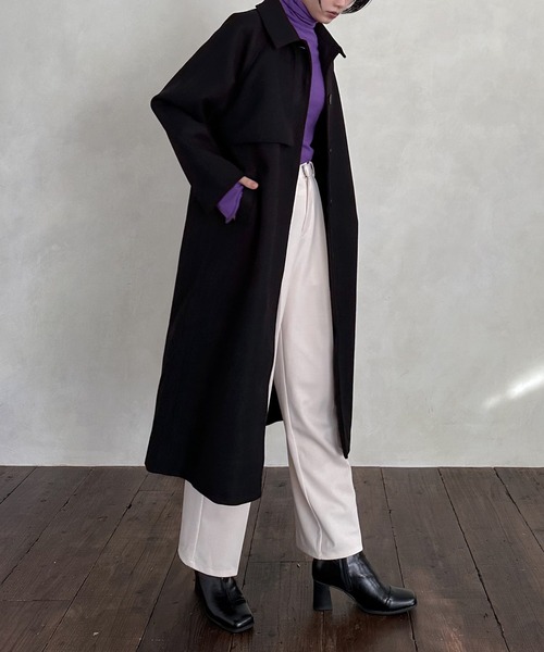 hellam（へラム）の「ステンカラーケープコート（ステンカラーコート・レディース・グレー/ブラック/アイボリー/ブラウン/モカ・FREE）」の6枚目の写真