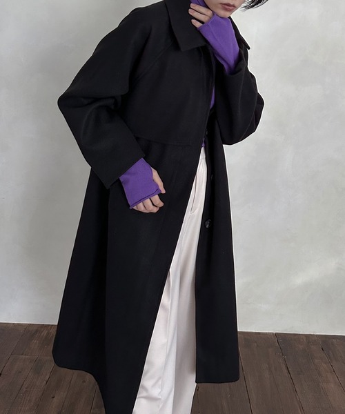 hellam（へラム）の「ステンカラーケープコート（ステンカラーコート・レディース・グレー/ブラック/アイボリー/ブラウン/モカ・FREE）」の9枚目の写真