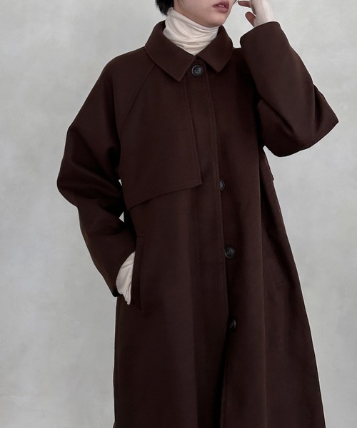 hellam（へラム）の「ステンカラーケープコート（ステンカラーコート・レディース・グレー/ブラック/アイボリー/ブラウン/モカ・FREE）」の10枚目の写真