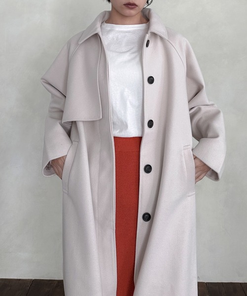 hellam（へラム）の「ステンカラーケープコート（ステンカラーコート・レディース・グレー/ブラック/アイボリー/ブラウン/モカ・FREE）」の18枚目の写真