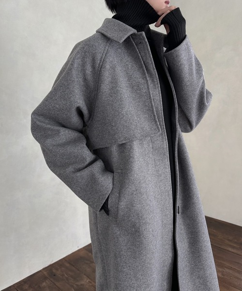 hellam（へラム）の「ステンカラーケープコート（ステンカラーコート・レディース・グレー/ブラック/アイボリー/ブラウン/モカ・FREE）」の19枚目の写真