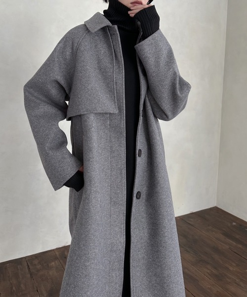 hellam（へラム）の「ステンカラーケープコート（ステンカラーコート・レディース・グレー/ブラック/アイボリー/ブラウン/モカ・FREE）」の22枚目の写真