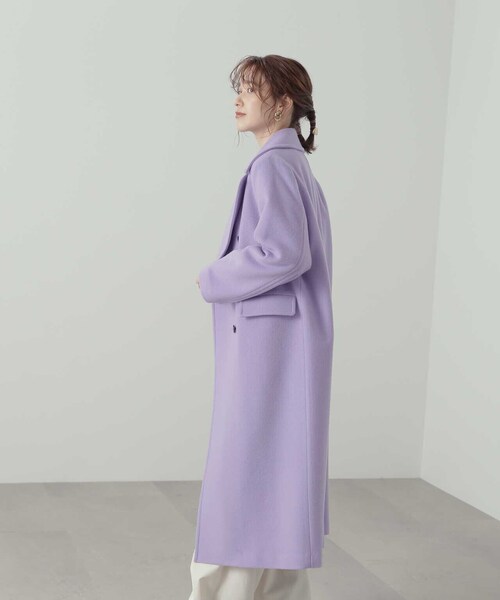 N.（N. Natural Beauty Basic）（エヌエヌナチュラルビューティーベーシック）の「【S Size Line】◆ビーバーメルトンロングチェスターコート（チェスターコート・レディース・オレンジ/ナチュラル/モーブ系/グレー/ブラック・SMALL/MEDIUM）」の21枚目の写真