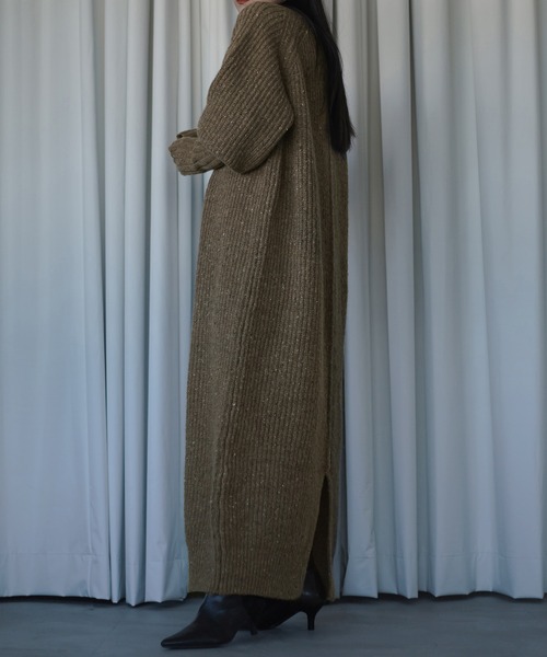 Ezick(エジック)の「Mix nep ヘンリーニットワンピース(ワンピース・レディース・グレー/ブラウン・FREE)」の12枚目の写真