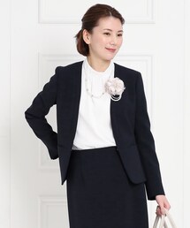 ◆【洗える/日本製/スーツ/通勤/オケージョン/汎用性◎】ノーカラージャケット