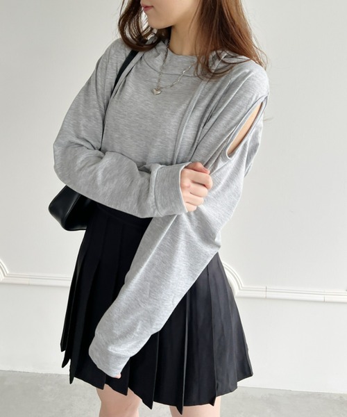 Loueme(ルエム)の「オープンショルダーカットソートップス(Tシャツ/カットソー・レディース・ブラック/グレー/ホワイト/ライトグリーン・FREE)」の17枚目の写真