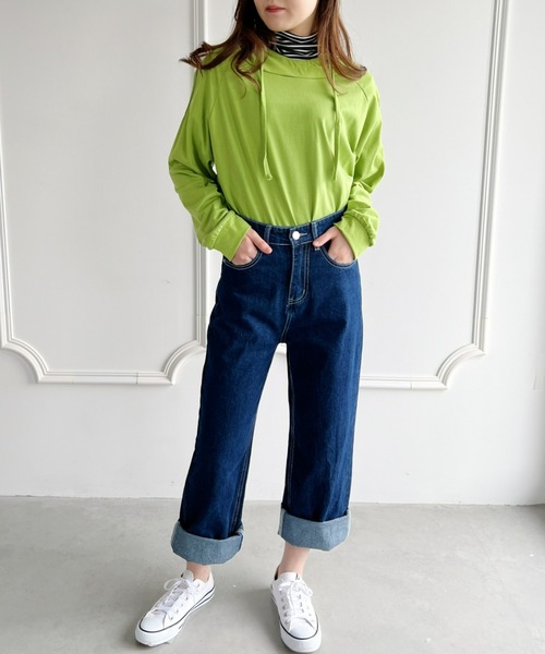 Loueme(ルエム)の「オープンショルダーカットソートップス(Tシャツ/カットソー・レディース・ブラック/グレー/ホワイト/ライトグリーン・FREE)」の15枚目の写真