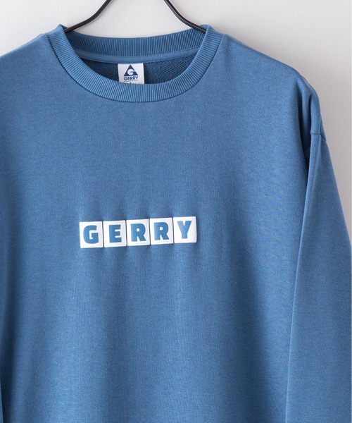 GERRY(ジェリー)の「【GERRY/ジェリー】裏毛 ビッグシルエット バックプリント ブランドロゴ刺繍 クルートレーナー スウェット(スウェット・メンズ・ダークグリーン/杢グレー/ホワイト/ブラック/アイボリー/ブルー・X-LARGE/MEDIUM/LARGE)」の2枚目の写真
