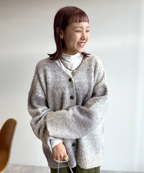 w closet（ダブルクローゼット）の「グラデーションロングカーディガン（カーディガン/ボレロ・レディース・オレンジ/ピンク/グレー/ブルー・FREE）」の8枚目の写真