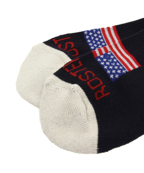 ROSTER・INFIELDER DESIGN（ロスターインフィールダーデザイン）の「日本製 ユニセックス ロスターソックス USA 星条旗 ROSTER SOX USA UNISEX（ソックス/靴下・レディース・ホワイト/ネイビー・24cm/27cm）」の3枚目の写真