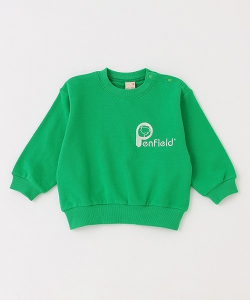 petit main（プティマイン）の「【Pen Field】ロゴ刺繍トレーナー（スウェット・キッズ・グリーン/クリーム・120cm/110cm/130cm/100cm/150cm/140cm/80ｃｍ/90cm）」の2枚目の写真