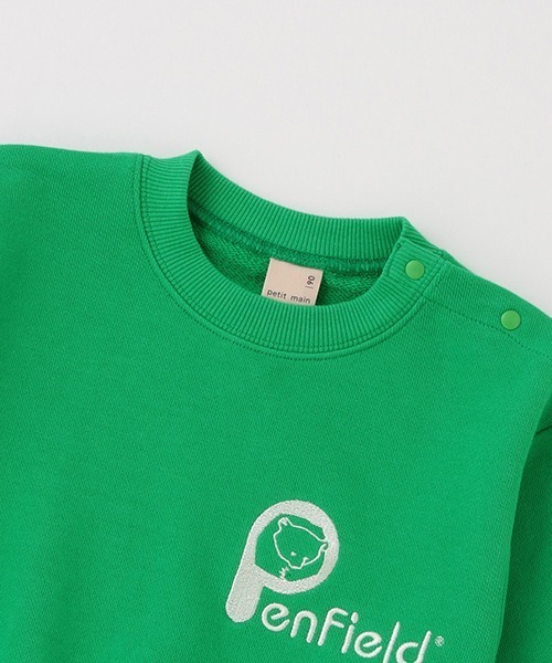 petit main（プティマイン）の「【Pen Field】ロゴ刺繍トレーナー（スウェット・キッズ・グリーン/クリーム・120cm/110cm/130cm/100cm/150cm/140cm/80ｃｍ/90cm）」の4枚目の写真