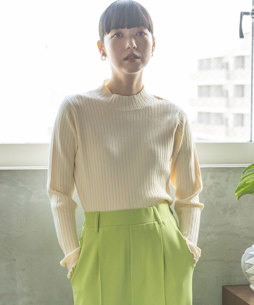 LOWRYS FARM（ローリーズファーム）の「マシンウォッシャブルハイネックロングスリーブ　188212（ニット/セーター・レディース・アイボリー/ピンク/オレンジ/ブラック・FREE）」の7枚目の写真