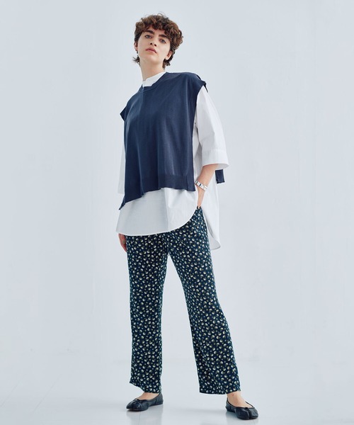 LE GLAZIK（ルグラジック）の「LE GLAZIK | フラワープリント エラスティックパンツ WOMEN（その他パンツ・レディース・ブラック系その他/ブルー系その他5/グリーン系その他・36）」の4枚目の写真