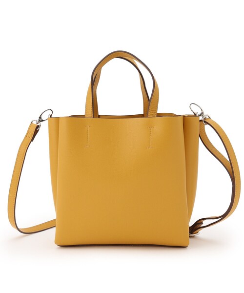 SHOO・LA・RUE（シューラルー）の「◆【取り外し可能なショルダーベルト付き】ふわっと軽い スクエア トートバッグ（トートバッグ・レディース・イエロー/グレー/アイボリー系4/ブラック・00）」の8枚目の写真