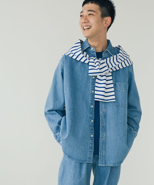 FORK&SPOON（フォークアンドスプーン）の「FORK&SPOON　デニムビッグシャツ（デニムジャケット・メンズ・ブルー系その他/ワンウォッシュ・4/5）」の3枚目の写真