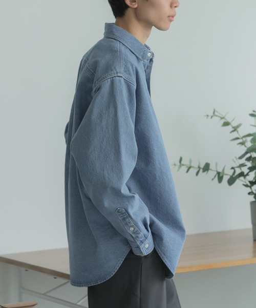 FORK&SPOON（フォークアンドスプーン）の「FORK&SPOON　デニムビッグシャツ（デニムジャケット・メンズ・ブルー系その他/ワンウォッシュ・4/5）」の9枚目の写真