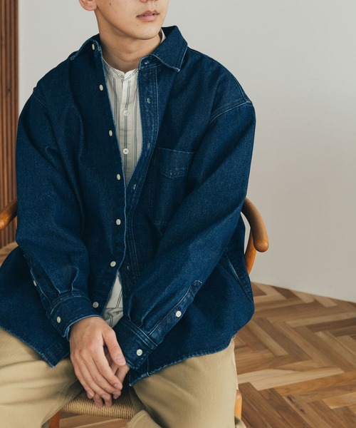 FORK&SPOON（フォークアンドスプーン）の「FORK&SPOON　デニムビッグシャツ（デニムジャケット・メンズ・ブルー系その他/ワンウォッシュ・4/5）」の13枚目の写真