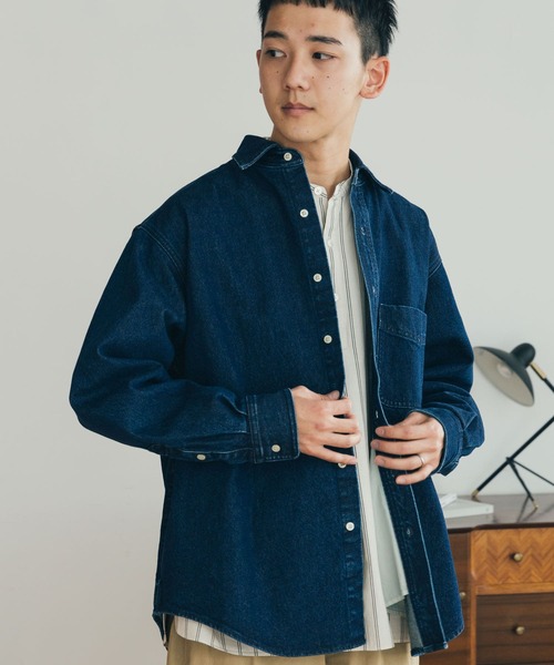 FORK&SPOON（フォークアンドスプーン）の「FORK&SPOON　デニムビッグシャツ（デニムジャケット・メンズ・ブルー系その他/ワンウォッシュ・4/5）」の14枚目の写真