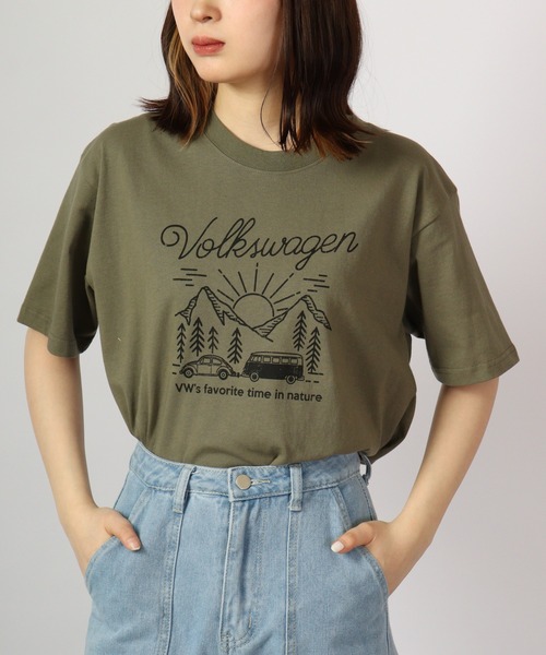 Volkswagen(フォルクスワーゲン)の「VOLKS WAGEN プリントクルーネック半袖Tシャツ(Tシャツ/カットソー・メンズ・オレンジ/チャコールグレー/カーキ/ホワイト/イエロー/ホワイト系その他/ライトブルー/モカ・L/XL/S/M)」の5枚目の写真