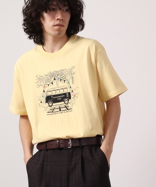 Volkswagen(フォルクスワーゲン)の「VOLKS WAGEN プリントクルーネック半袖Tシャツ(Tシャツ/カットソー・メンズ・オレンジ/チャコールグレー/カーキ/ホワイト/イエロー/ホワイト系その他/ライトブルー/モカ・L/XL/S/M)」の7枚目の写真