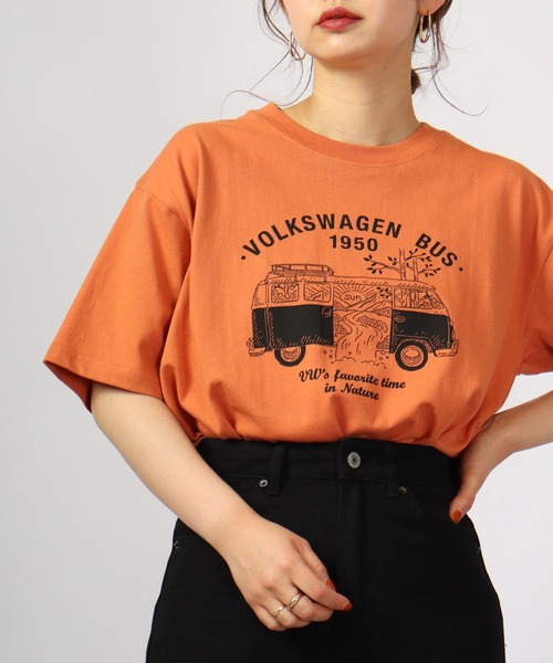 Volkswagen(フォルクスワーゲン)の「VOLKS WAGEN プリントクルーネック半袖Tシャツ(Tシャツ/カットソー・メンズ・オレンジ/チャコールグレー/カーキ/ホワイト/イエロー/ホワイト系その他/ライトブルー/モカ・L/XL/S/M)」の8枚目の写真