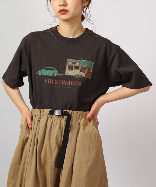 Volkswagen(フォルクスワーゲン)の「VOLKS WAGEN プリントクルーネック半袖Tシャツ(Tシャツ/カットソー・メンズ・オレンジ/チャコールグレー/カーキ/ホワイト/イエロー/ホワイト系その他/ライトブルー/モカ・L/XL/S/M)」の20枚目の写真