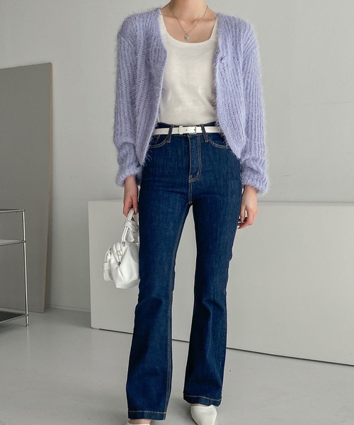 fd style(エフディ スタイル)の「ルーズフィットワンボタンカーディガン(カーディガン/ボレロ・レディース・White/PINK/Black/Beige/Purple/DK.Gray・FREE)」の10枚目の写真