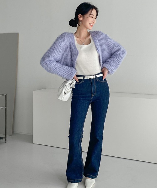 fd style(エフディ スタイル)の「ルーズフィットワンボタンカーディガン(カーディガン/ボレロ・レディース・White/PINK/Black/Beige/Purple/DK.Gray・FREE)」の13枚目の写真