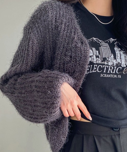 fd style(エフディ スタイル)の「ルーズフィットワンボタンカーディガン(カーディガン/ボレロ・レディース・White/PINK/Black/Beige/Purple/DK.Gray・FREE)」の16枚目の写真