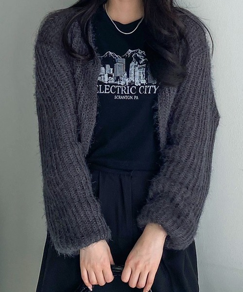 fd style(エフディ スタイル)の「ルーズフィットワンボタンカーディガン(カーディガン/ボレロ・レディース・White/PINK/Black/Beige/Purple/DK.Gray・FREE)」の19枚目の写真