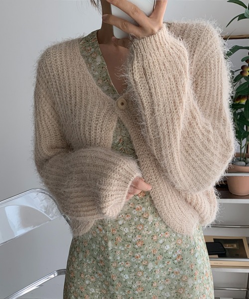 fd style(エフディ スタイル)の「ルーズフィットワンボタンカーディガン(カーディガン/ボレロ・レディース・White/PINK/Black/Beige/Purple/DK.Gray・FREE)」の22枚目の写真