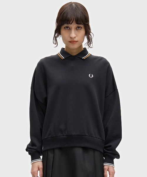FRED PERRY(フレッドペリー)の「【先行予約受付中】Tipped Sweatshirt/ティップラインスウェットシャツ(スウェット・レディース・ブラック/ホワイト/コーラル/ピンク/ベージュ/ブラウン/オートミール/ネイビー/ブラウン系その他/ブラック系その他・10)」の12枚目の写真