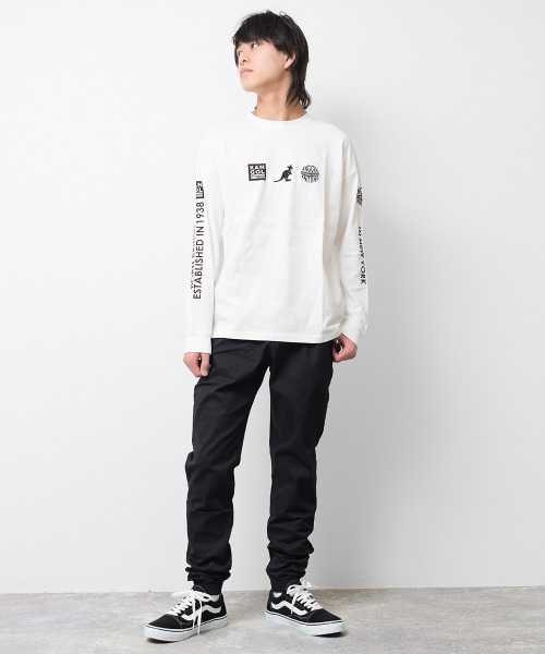 KANGOL KIDS（カンゴールキッズ）の「KANGOL 別注袖プリントロングTシャツ（Tシャツ/カットソー・キッズ・ライトグレー/ブラック/オフホワイト・140/150/160/130/120）」の4枚目の写真