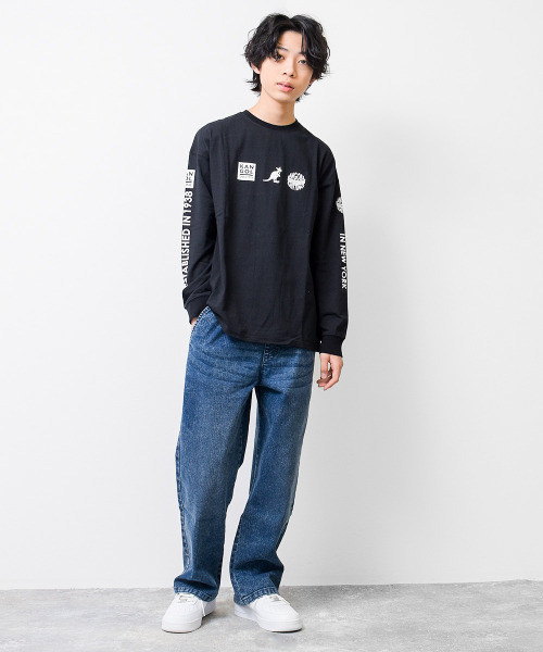 KANGOL KIDS（カンゴールキッズ）の「KANGOL 別注袖プリントロングTシャツ（Tシャツ/カットソー・キッズ・ライトグレー/ブラック/オフホワイト・140/150/160/130/120）」の7枚目の写真